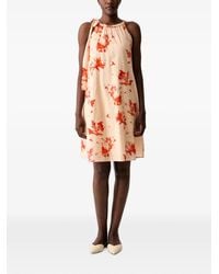 Marc O' Polo - Floral-Print Tie-Neck Mini Dress - Lyst