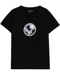 agnès b. - Graphic-Print Round Neck T-Shirt - Lyst