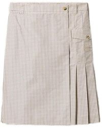 Miu Miu - Checked Technical Fabric Skirt - Lyst
