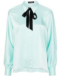 Styland - Bow-collar Crepe Shirt - Lyst