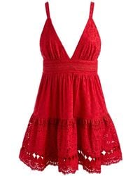 Alice + Olivia - Broderie-Anglaise Tiered Dress - Lyst
