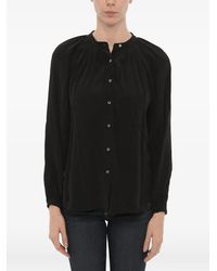 AllSaints - Mandarin-Collar Long-Sleeve Shirt - Lyst