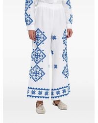 Greek Archaic Kori - Elastic Waistband Printed Trousers - Lyst