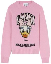 Ganni - Daisy Duck Crewneck Sweater - Lyst