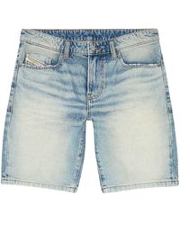 DIESEL - Halbhohe Fin Jeans-Shorts - Lyst