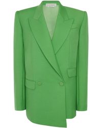 McQueen - Double-Breasted Drop Hem Blazer - Lyst
