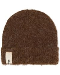 ROUGH - Fuzzy Logo-Patch Beanie - Lyst