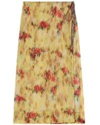 Ganni - Organza Wrap Midi Skirt - Lyst