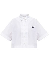 KENZO - Chemise Crop À Logo Brodé - Lyst