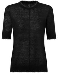 Pinko - T-Shirt À Manches Courtes Et Bords Francs - Lyst