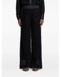 Peserico - Feather-Effect Wide-Leg Trousers - Lyst