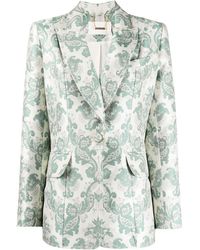 Zimmermann Ladybeetle Brocade Tuxedo Jacket - Green