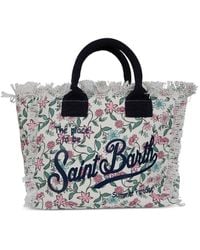 MC2 Saint Barth - Floral-Print Frayed-Edge Tote Bag - Lyst