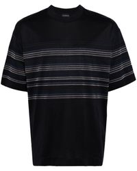 Emporio Armani - Stripe-print Short-sleeve T-shirt - Lyst