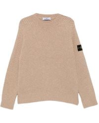 Stone Island - Compass Patch Waffle-Knit Sweater - Lyst
