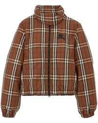 Burberry - High Neck Padded Jacket - Lyst