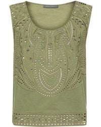 Alberta Ferretti - Broderie Anglaise Cropped Top - Lyst