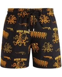 Vilebrequin - Octopus-Embroidered Drawstring Swim Shorts - Lyst