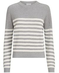 Brunello Cucinelli - Sparkling Cotton Striped English Rib Sweater With Monili - Lyst