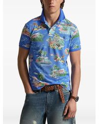 Polo Ralph Lauren - Tropical-Print Pique Polo Shirt - Lyst