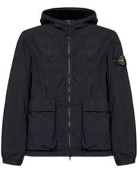 Stone Island - Chaqueta Con Capucha Y Bolsillo De Parche - Lyst