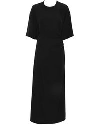 THE M.. - Cut-Out Gathered Midi Dress - Lyst
