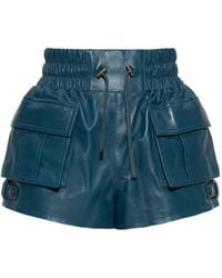 Balmain - Cargo Leather Shorts - Lyst