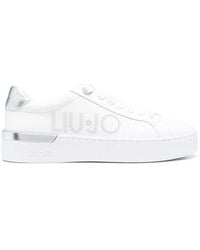 Liu Jo - Logo-Print Lace-Up Sneakers - Lyst