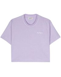 Autry - Logo-Patch Cropped T-Shirt - Lyst