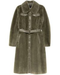 Patrizia Pepe - Belted Faux-Fur Coat - Lyst