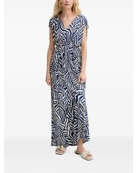 Morgan - Zebra-Print V-Neck Maxi Dress - Lyst