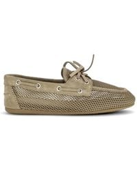 Miu Miu - Perforated Suede Loafers Shoes - Lyst