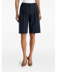 Manière De Voir - Lorette Pinstripe Double Pleat Tailored Shorts - Lyst