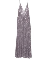 The New Arrivals Ilkyaz Ozel - Sequin-Embellished V-Neck Maxi Dress - Lyst