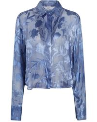 Ermanno Scervino - Denim Blouse Met Devoré-Effect - Lyst