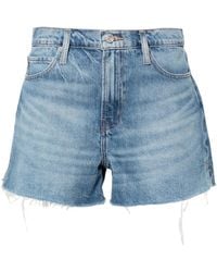 FRAME - Shorts Vintage Denim Con Orlo A Taglio Vivo - Lyst