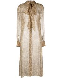 Ermanno Scervino - Sheer Silk Midi Dress - Lyst
