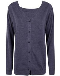 Semicouture - V-Neck Virgin Wool Cardigan - Lyst