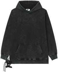 Izzue - Acid-Wash Logo-Embroidered Hoodie - Lyst