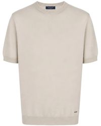 Tombolini - Fine-Knit Ribbed-Trim T-Shirt - Lyst