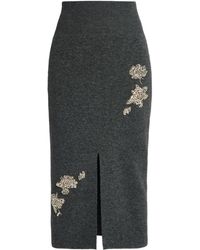 Erdem - Jupe Mi-Longue À Fleurs Brodées - Lyst