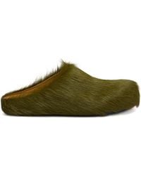 Marni - Long Hair Calfskin Fussbett Sabot Shoes - Lyst