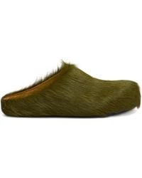 Marni - Long Hair Calfskin Fussbett Sabot Shoes - Lyst