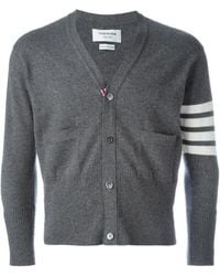 Thom Browne - 4-Bar Button-Up Knit Cardigan - Lyst
