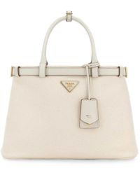 Prada - Medium Buckle Canvas Logo-Plaque Tote Bag - Lyst