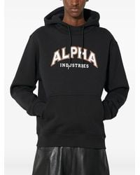 Alpha Industries - Hoodie Met Arch-Logo - Lyst