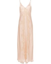 Carine Gilson - Lace-detail Silk Nightdress - Lyst