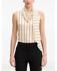 SIMONA CORSELLINI - Striped Scarf-Detail Blouse - Lyst