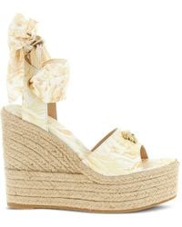 Versace La Medusa Wedges Beige in Natural | Lyst UK