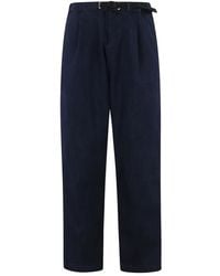White Sand - Pleated-Front Cotton Trousers - Lyst